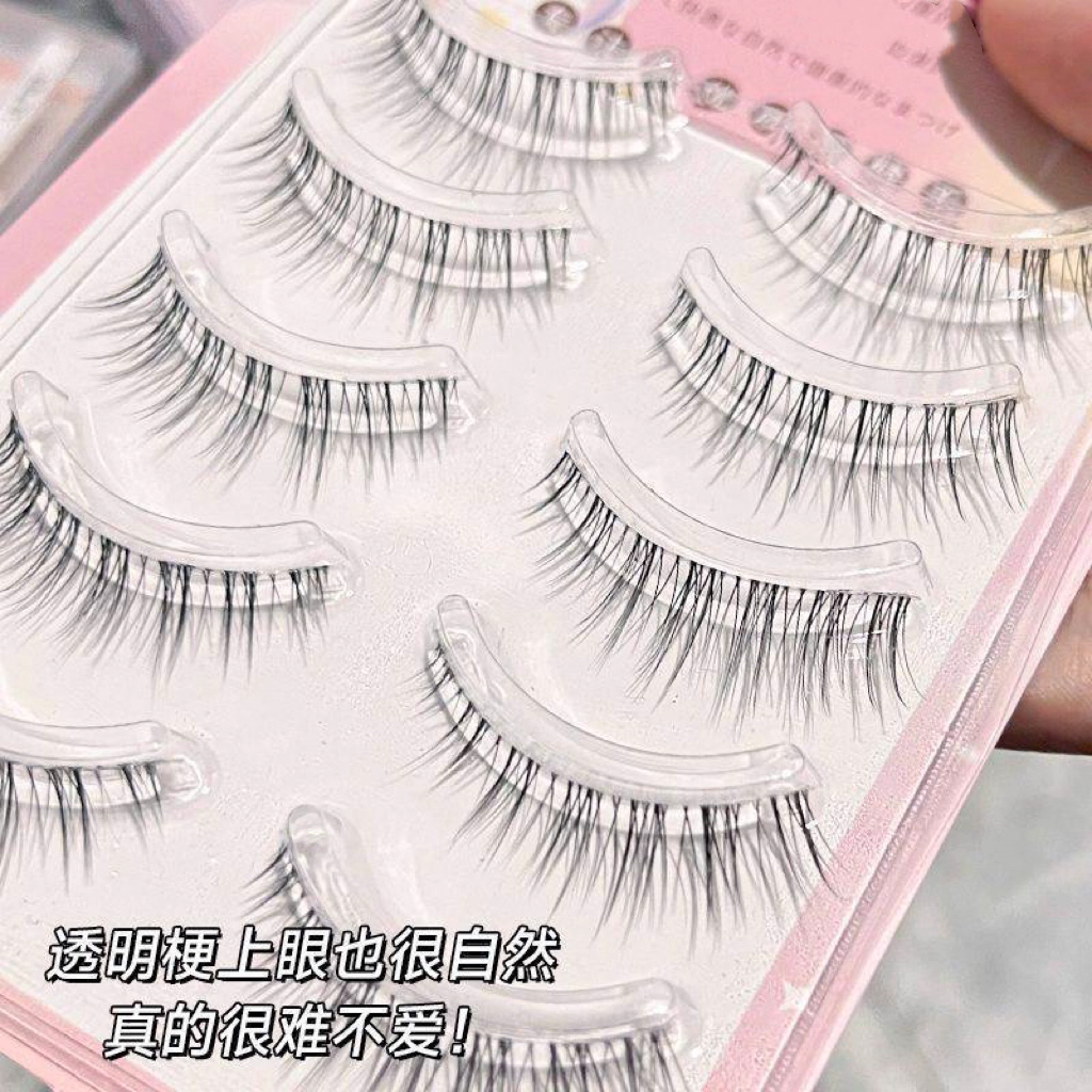 妈生感超自然婴儿弯漫画睫细梗整条一片式假睫毛浓密素颜诗奈尔 - 图3