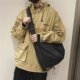 Waterproof men's shoulder bag, simple cross-body bag, ins trendy brand large capacity backpack, women's trendy Japanese casual shoulder bag