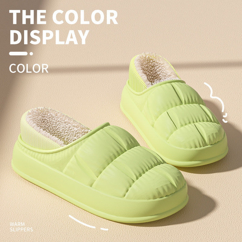 2025新款冬季棉鞋女士室内家居毛绒保暖防水防滑包跟外穿拖鞋男款