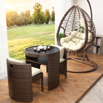 Balcony Small Table And Chairs Tea Table And Chairs Combination Outdoor Patio Home Leisure Area Arrangement Containing Vines chair Three sets