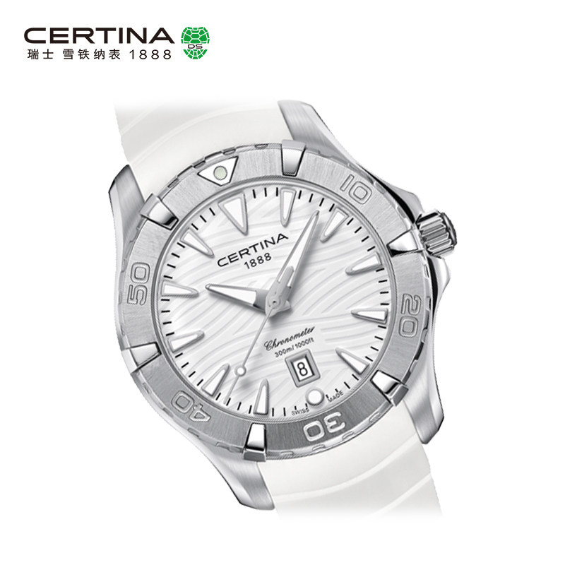 Certina雪铁纳动能系列瑞士进口运动潜水防水石英橡胶手表女表 Certina雪铁纳动能系列瑞士进口运动潜水防水石英橡胶手表女表