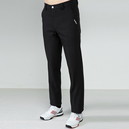 新款高尔夫服装男秋冬加绒长裤拼色腰头弹力松紧休闲显瘦运动裤子