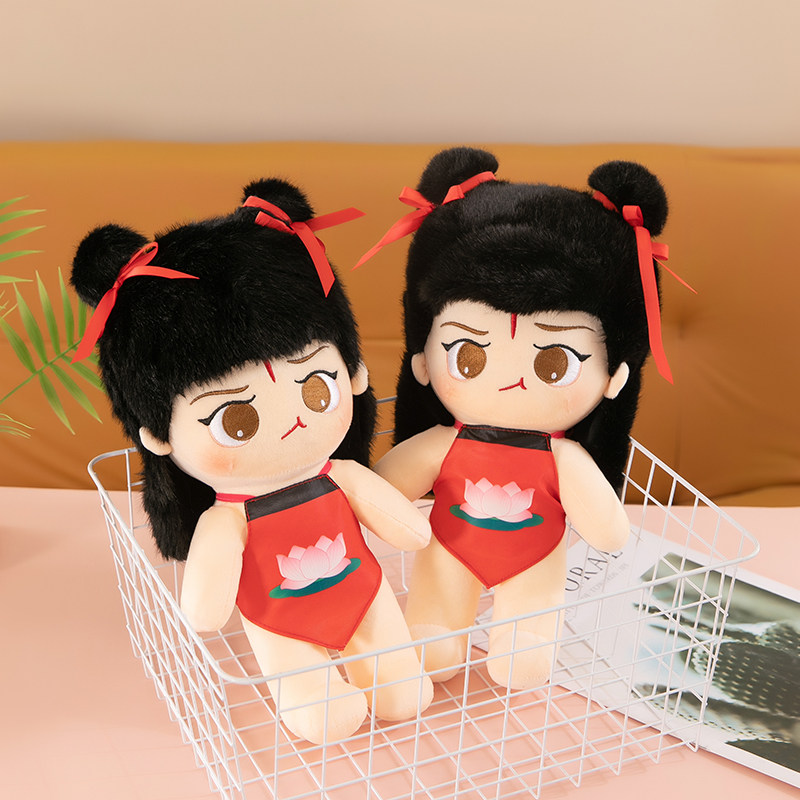 网红哪吒毛绒软萌棉花娃娃女孩玩偶哪吒公仔女生抱枕儿童生日礼物