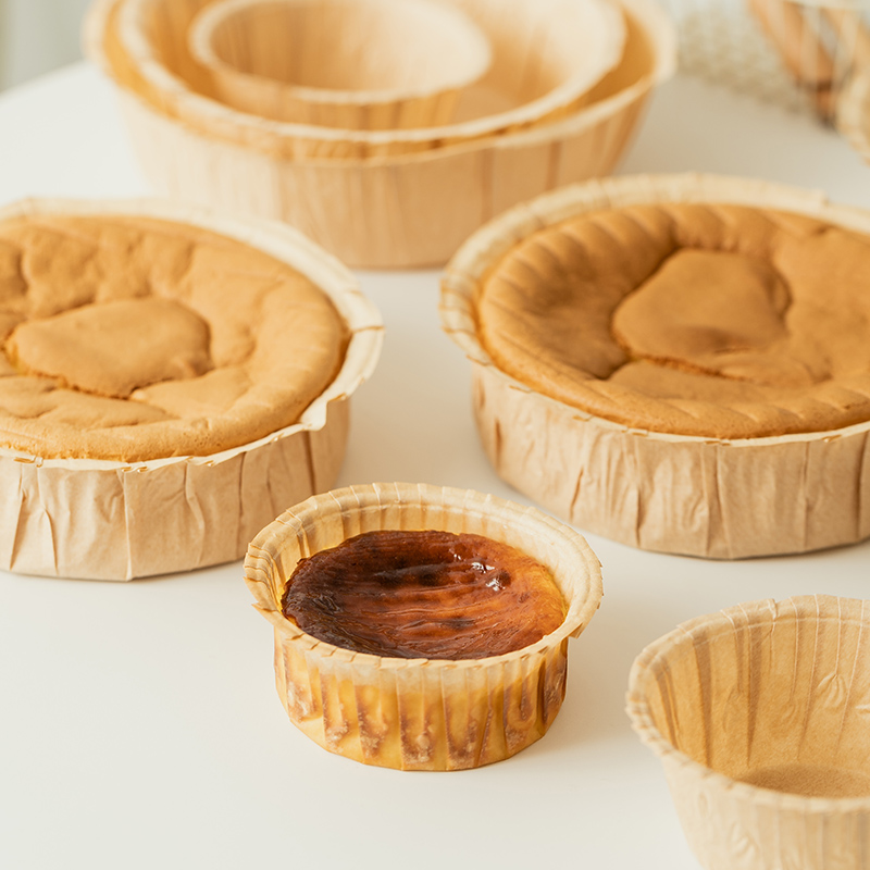 一次性戚风蛋糕模具纸模4/6/8寸空气炸锅烤箱家用烘焙巴斯克油纸 - 图2
