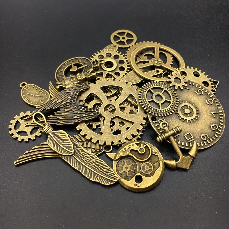 手工diy蒸汽朋克钟表齿轮滴胶封入物合金翅膀船锚鞋帽服混装饰品,淘宝优惠券,粉丝福利购,淘宝优惠卷