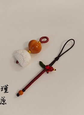 天然猴头屁桃心骨梳子小滴溜手工文玩手串手机万能扣挂件diy提溜