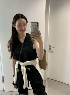 RORY吴小姐同款amomento重工复古镜子吊坠菱格链腰链毛衣链