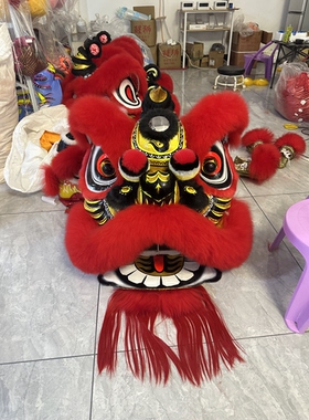 醒狮狮头佛山狮刀纹手工绘画澳洲羊毛狮舞狮团队表演成人佛装狮