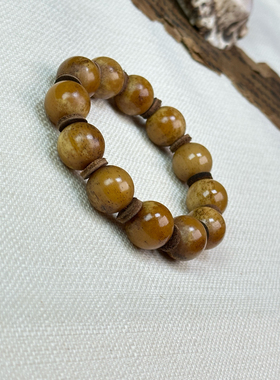 天然驼骨手串手链保真骆驼骨老型桶珠未脱脂瓷白血丝男女款佛珠念