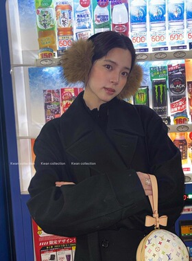 棕色仿皮草毛绒耳罩秋冬保暖耳包