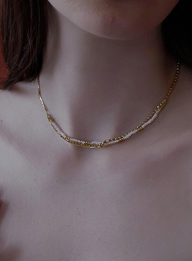 littlejoys双层珍珠链条项链