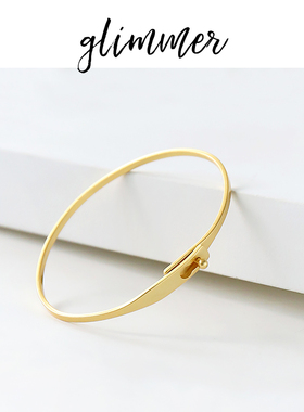 铜镀金搭扣设计法式简约造型手镯