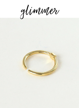 925银镀金法式简约开口戒指