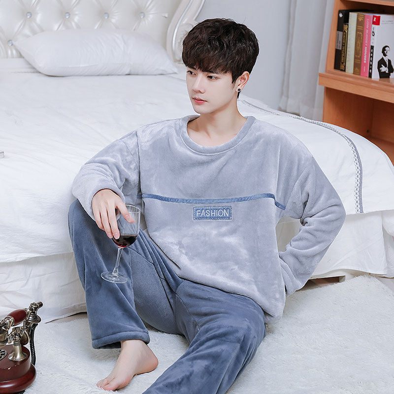 男士秋冬季法兰绒青少年卡通睡衣 慕尚姿睡衣/家居服套装