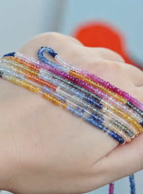 彩色蓝宝石戒指女14K注金手工绕线饰品手作9月生辰石日韩简约搭配