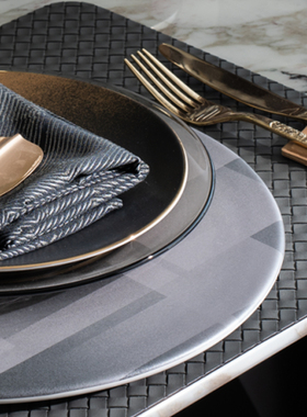 雅龙 现代样板房间餐具展厅餐桌摆台餐具套装餐盘软装轻奢西餐具