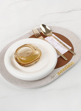 雅龙2024现代轻奢样板房软装饰品摆件餐桌套装餐具西餐盘餐具摆台