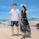Parent-child clothing 2025 new summer clothing mother-daughter clothing beach skirt black fashionable dress family