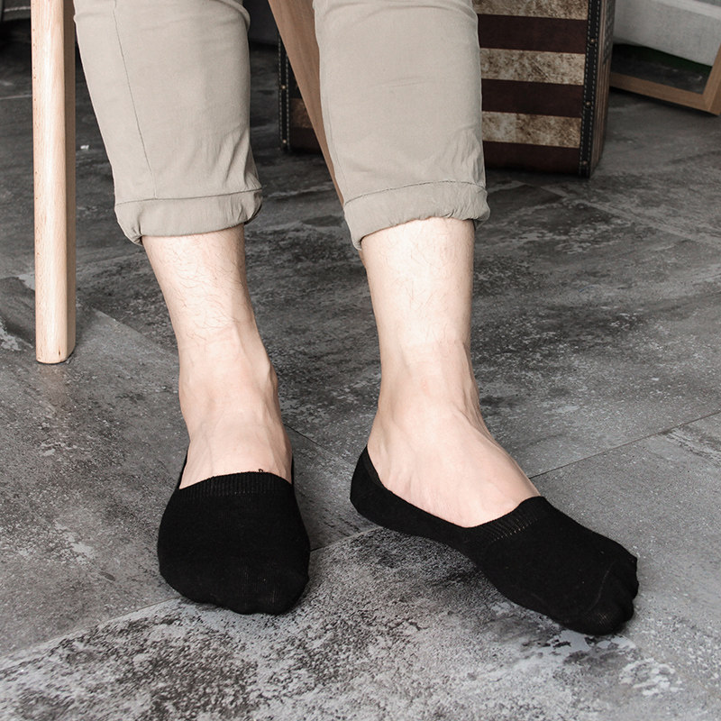 男士浅口夏季纯色底隐形低帮筒船袜 恒素内衣短袜/打底袜/丝袜/美腿袜