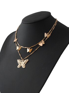 choker超仙蝴蝶镂空多层流苏吊坠