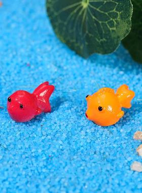 新款直销微景观两色小金鱼树脂小摆件 水族箱装饰品 海洋造景材料