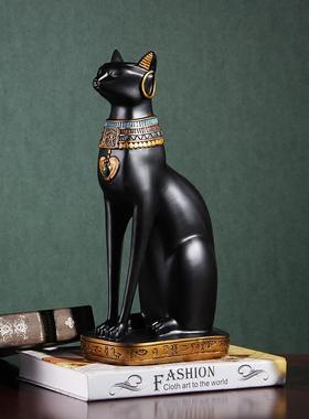 新款直销欧式创意简约招财埃及猫家居饰品客厅电视柜复古酒柜结婚