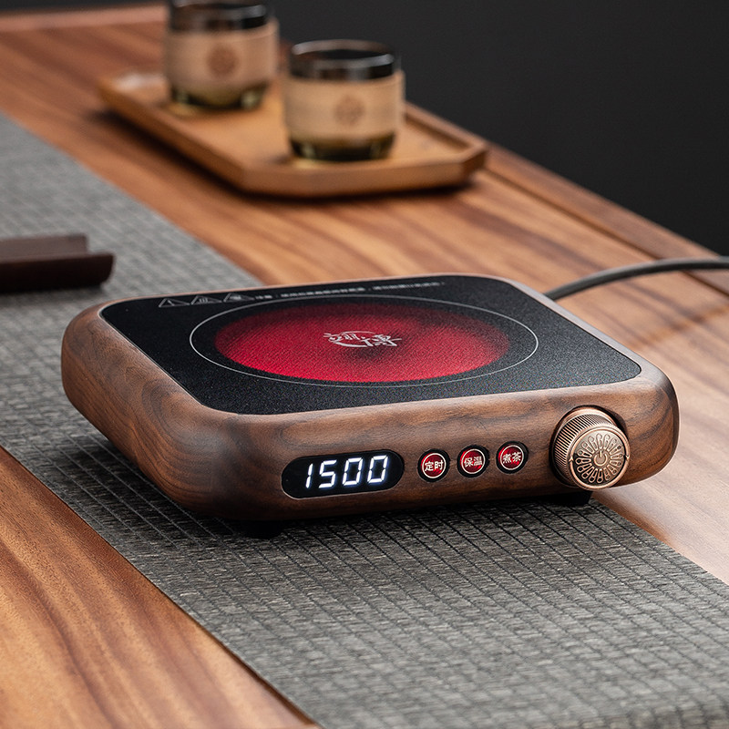 新款北美黑胡桃木实木电陶炉超薄耐热玻璃蒸煮茶器套装养生烧水壶,淘宝优惠券,粉丝福利购,淘宝优惠卷