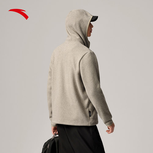 安踏火壳Polartec丨轻量保暖户外立领抓绒衣男装夏季外套上衣 - 图0