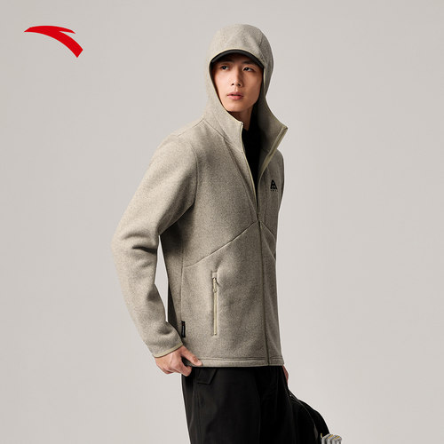 安踏火壳Polartec丨轻量保暖户外立领抓绒衣男装夏季外套上衣 - 图1