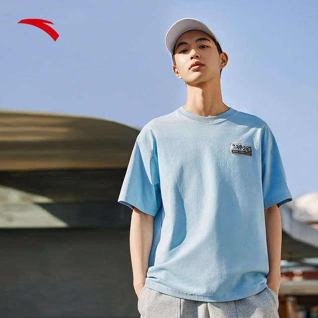 ANTA Ice Antibacterial American Retro Short Sleeve T-Shirt