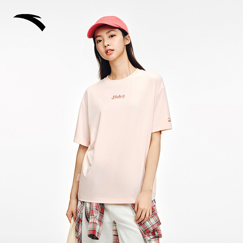 安踏休闲短袖女装2025秋季潮流百搭针织上衣印花t恤162538103,淘宝优惠券,粉丝福利购,淘宝优惠卷