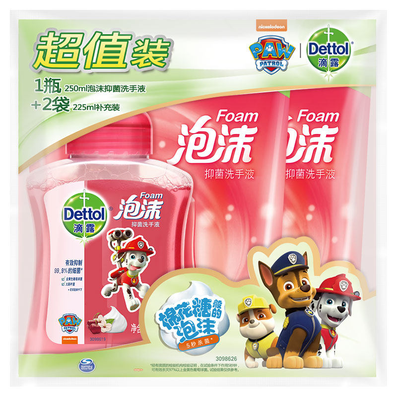 滴露泡沫抑菌汪汪队儿童卡通洗手液 润至仁洗护洗手液