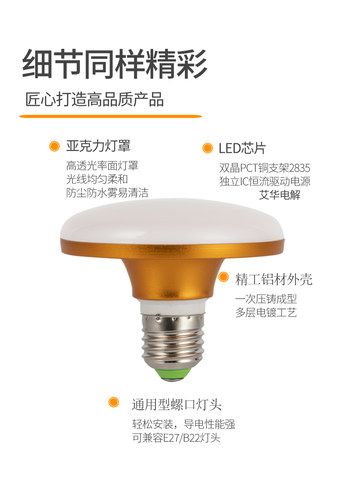 人体雷达感应自动灯泡楼道高亮车库过道家用18W节能省电包邮螺口 - 图0
