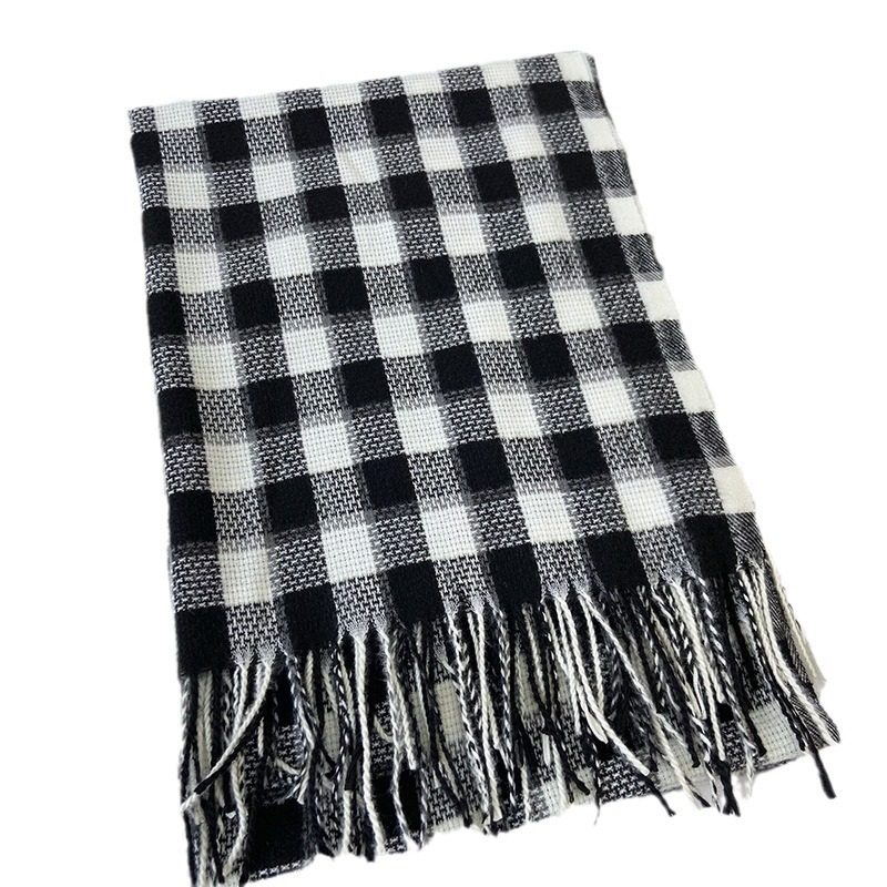 软糯学院风格子围巾女秋冬季韩版保暖围脖男时尚氛围感仿羊绒披肩,淘宝优惠券,粉丝福利购,淘宝优惠卷