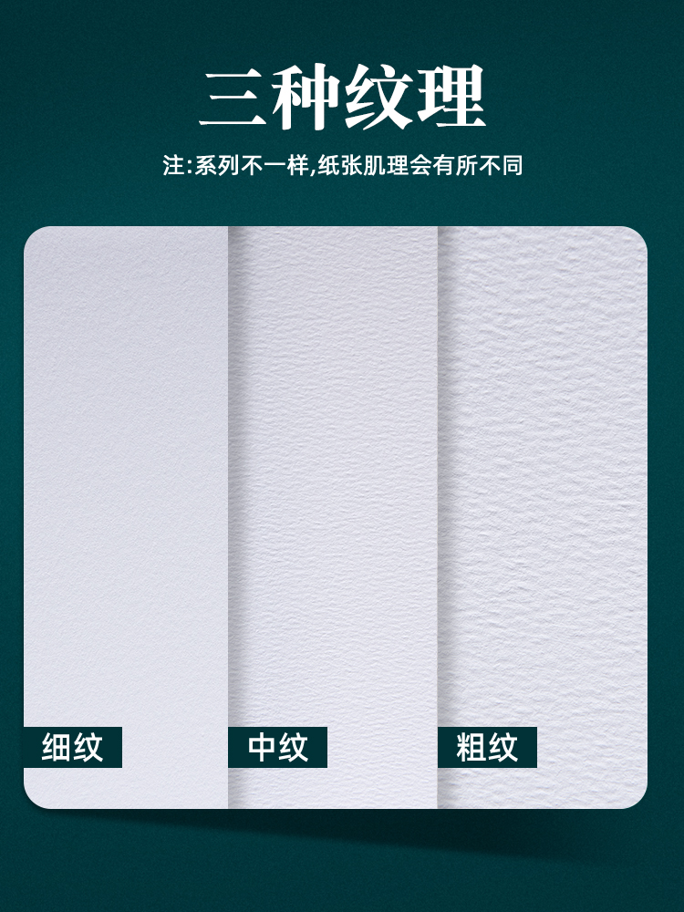 保定50%棉浆中粗纹进口300g加厚水彩水粉纸油画棒纸A4方形空白卡 - 图2