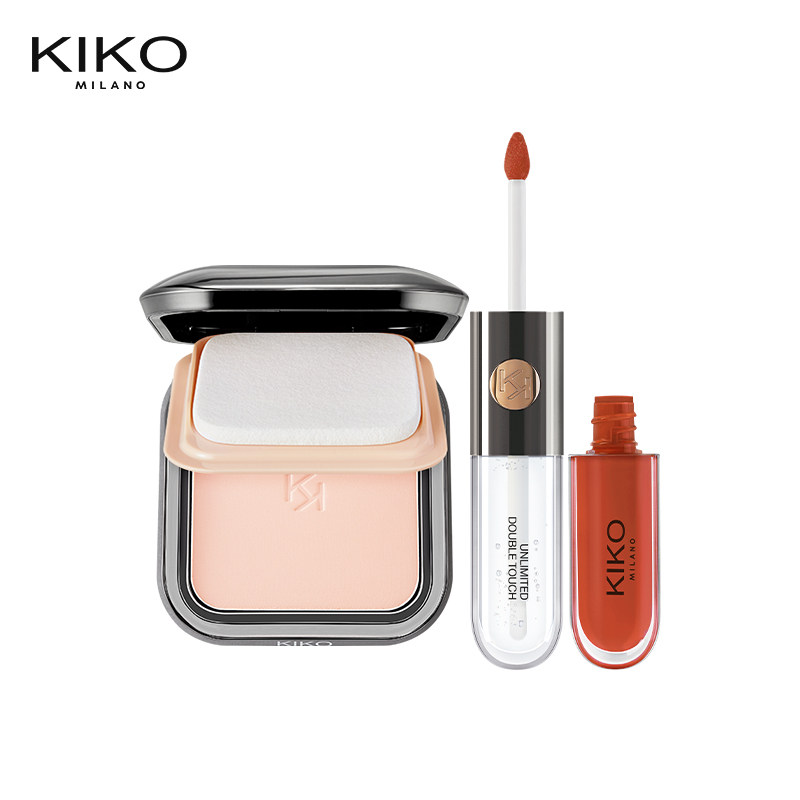 【爆品组合】kiko防晒粉饼持妆+唇釉 KIKO海外粉饼