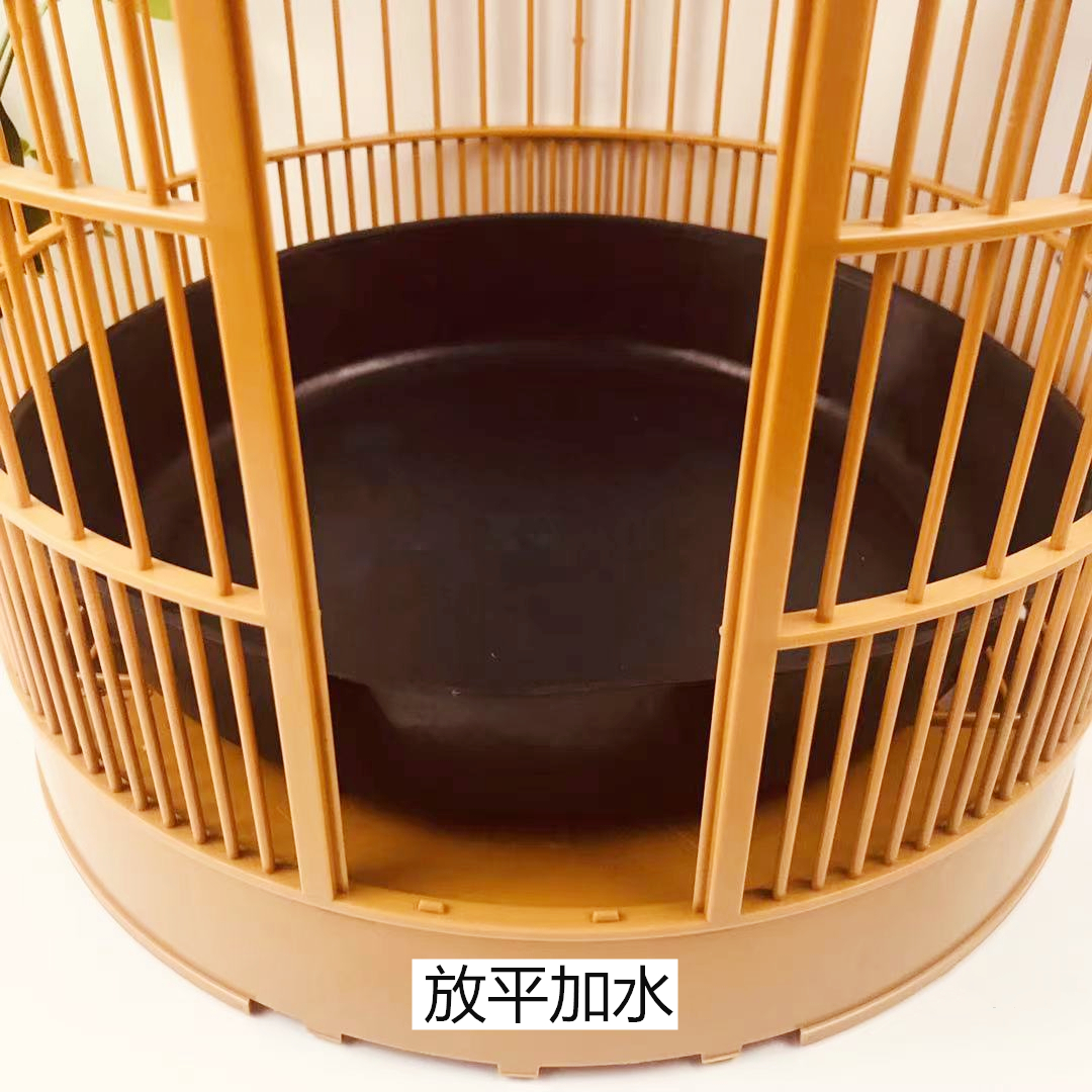 鸟笼洗澡盘沐浴器内置圆笼洗澡盆鸟用品加厚配件户外鹦鹉洗澡神器 - 图0