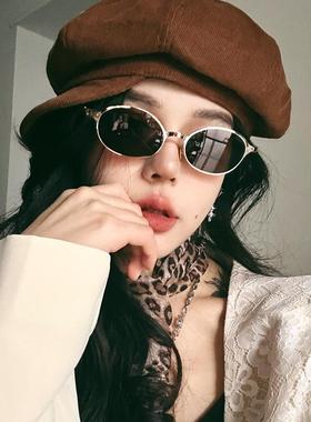 复古椭圆太阳眼镜女款2024新款