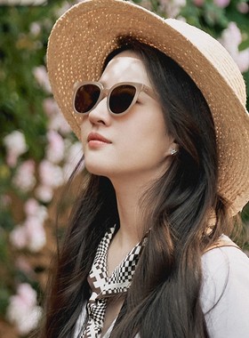 桔里防紫外线方形个性女款太阳镜