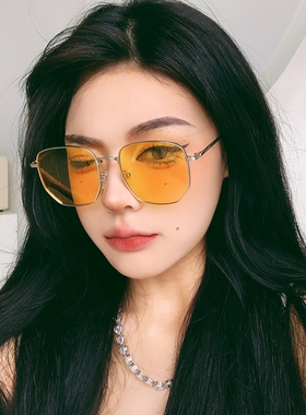 桔里防紫外线方形个性女潮太阳镜