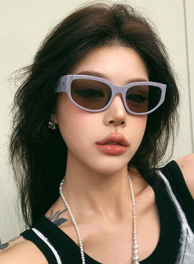 桔里浅紫猫眼窄框显脸小太阳镜