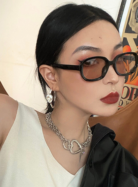 韩版网红舒适简约个性复古茶色墨镜女大框眼镜时尚防紫外线太阳镜