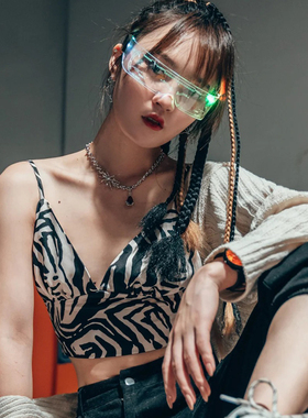 升级版抖音网红变装发光眼镜墨镜