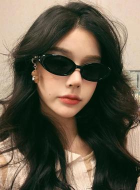 欧美复古猫眼窄框太阳镜个性辣妹