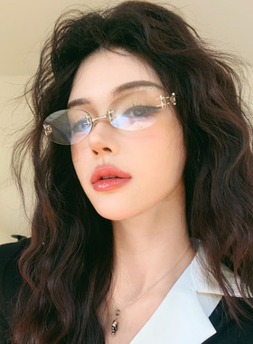 gm新款金属无框千禧辣妹风墨镜