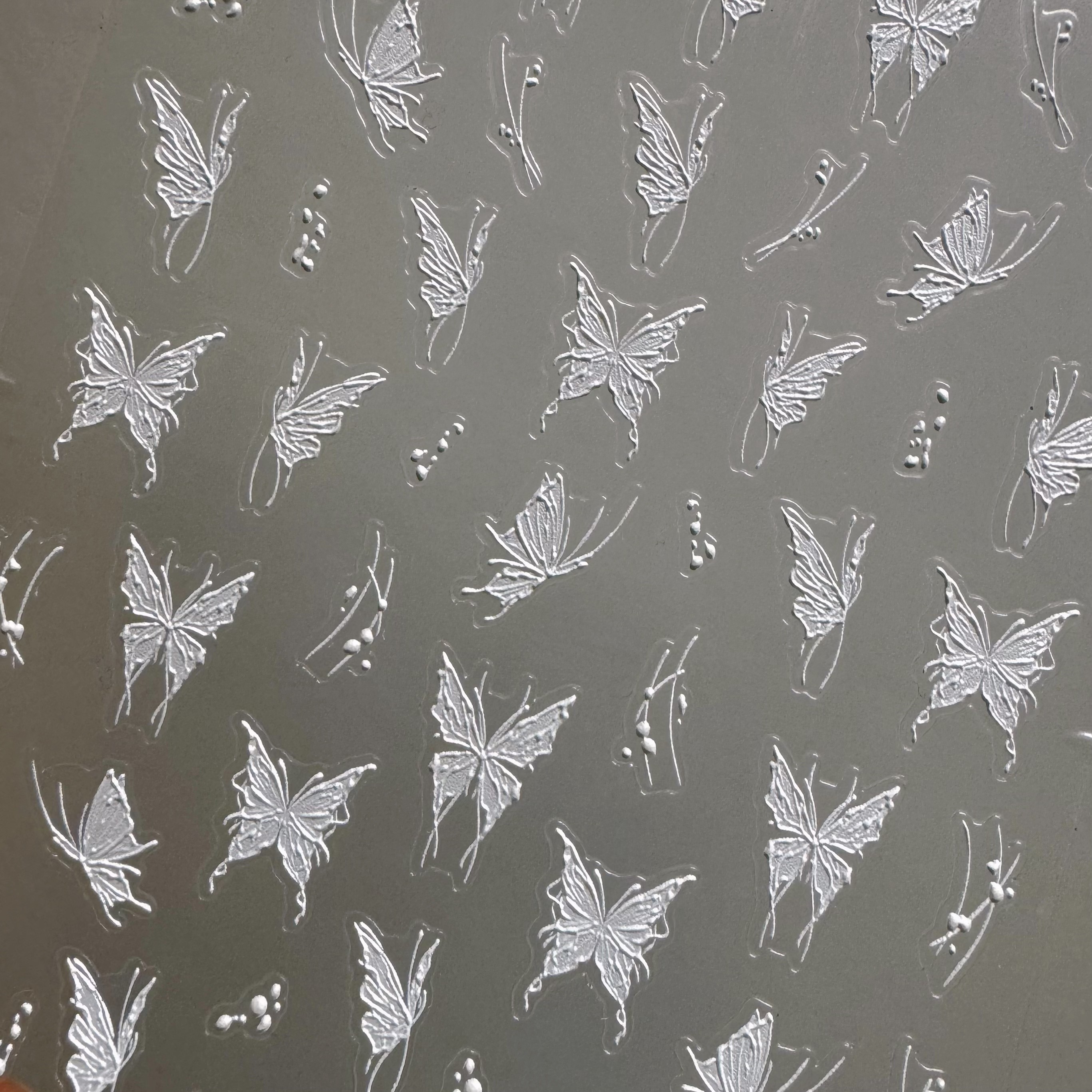 网红新款美甲化蝶液态蝴蝶贴纸浮雕仙女薄韧白色小蝴蝶指甲贴装饰,淘宝优惠券,粉丝福利购,淘宝优惠卷