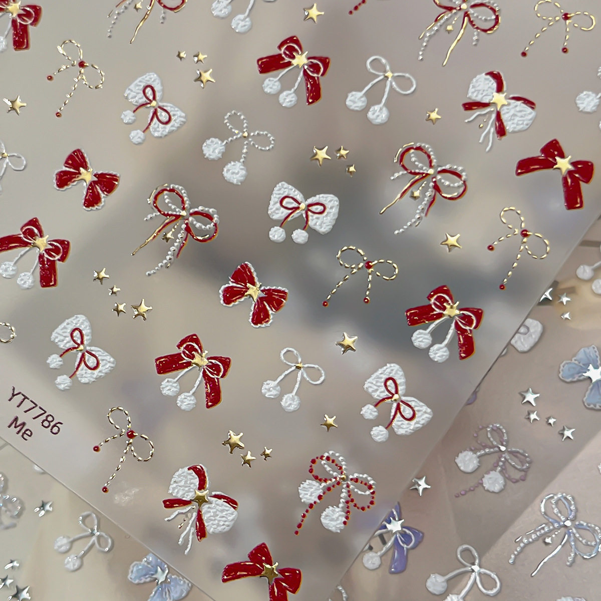 新年烫金红色蝴蝶结星星美甲贴纸樱桃烫银背胶diy贴手机壳贴纸,淘宝优惠券,粉丝福利购,淘宝优惠卷