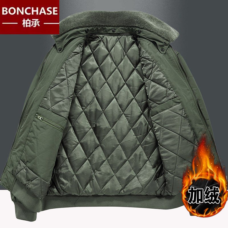 棉衣外套男士秋冬季美式复古飞行夹克加棉宽松工装棒球领棉服上衣,淘宝优惠券,粉丝福利购,淘宝优惠卷