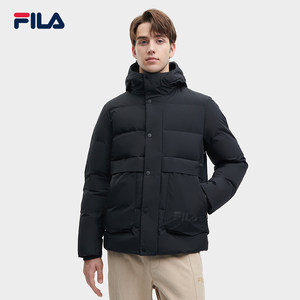 【张艺兴同款】FILA 斐乐男士羽绒服2023冬新款鸭绒连帽休闲外套