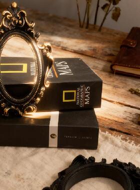 DIY黑暗椭圆吧唧展示架桌面高颜值谷子展示框谷美拍摄道具小摆件